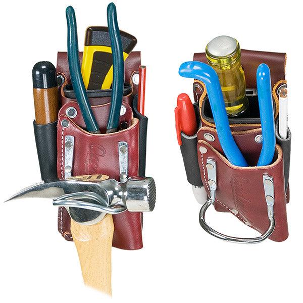 Occidental Leather 5-in-1 tool holder shown in both hand orientations