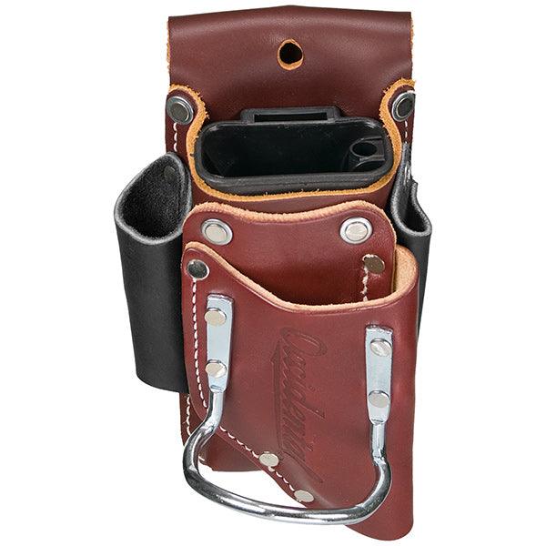 Occidental Leather 5-in-1 tool holder carrying tools, end view