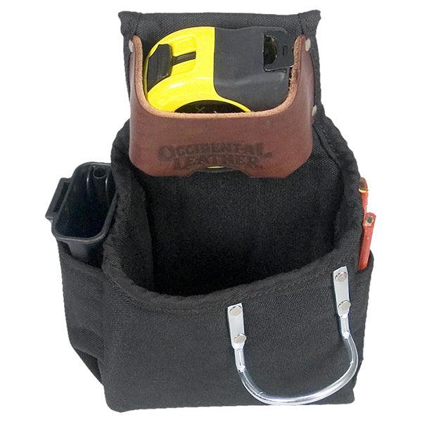 Occidental Leather 6-in-1 pouch loaded with tools, top view