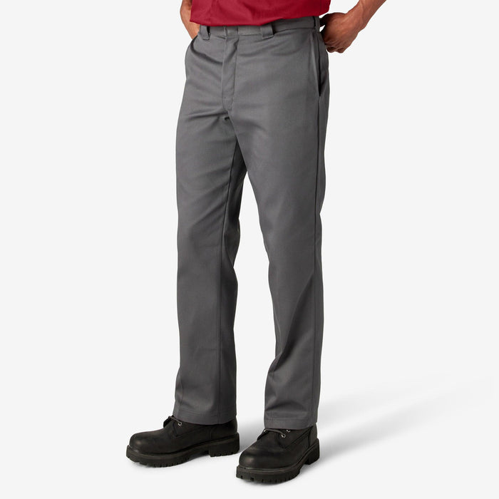 Dickies 874 FLEX charcoal gray work pant, alternate view of the waistband and belt loops