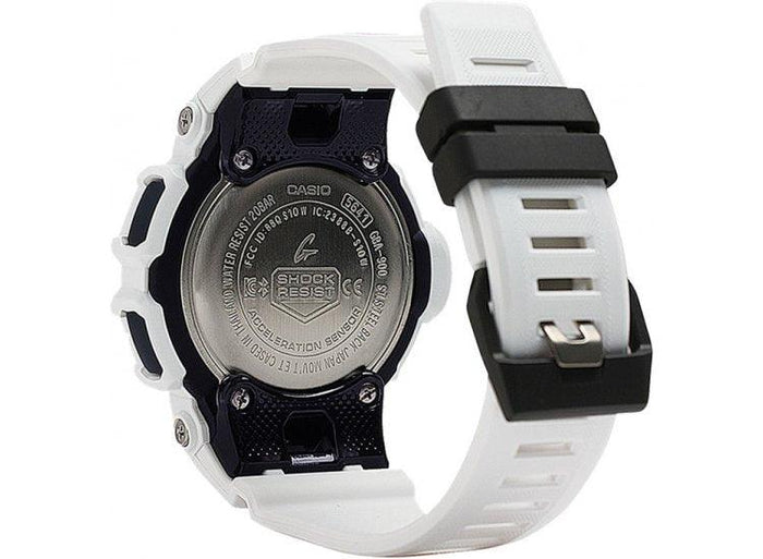 Case back view of the G-Shock GBA-900 Power Trainer watch in white