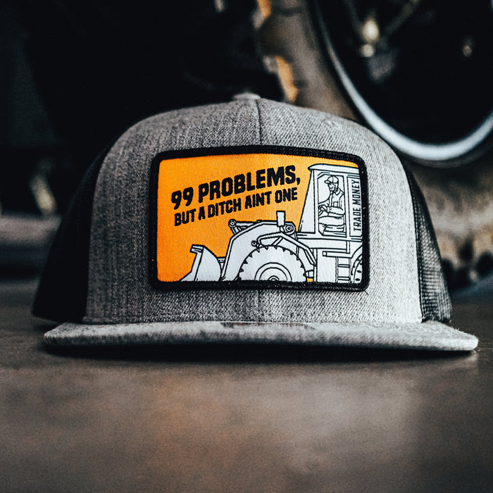 Trade Money 99 Problems meshback hat in heather grey and black, additional product image