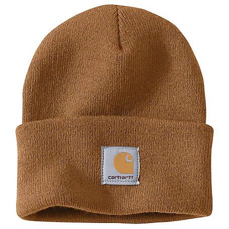 Carhartt A18 knit cuffed beanie in Carhartt brown acrylic knit