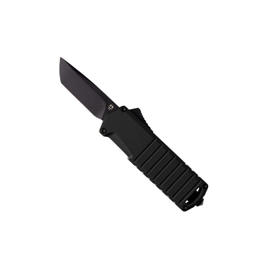 Tekto A2 Badger OTF automatic knife in black with black accent hardware