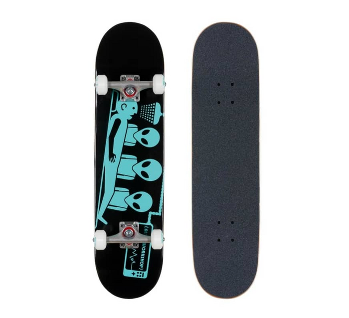 Abduction Complete Skateboard (Black/Teal) 7.5"