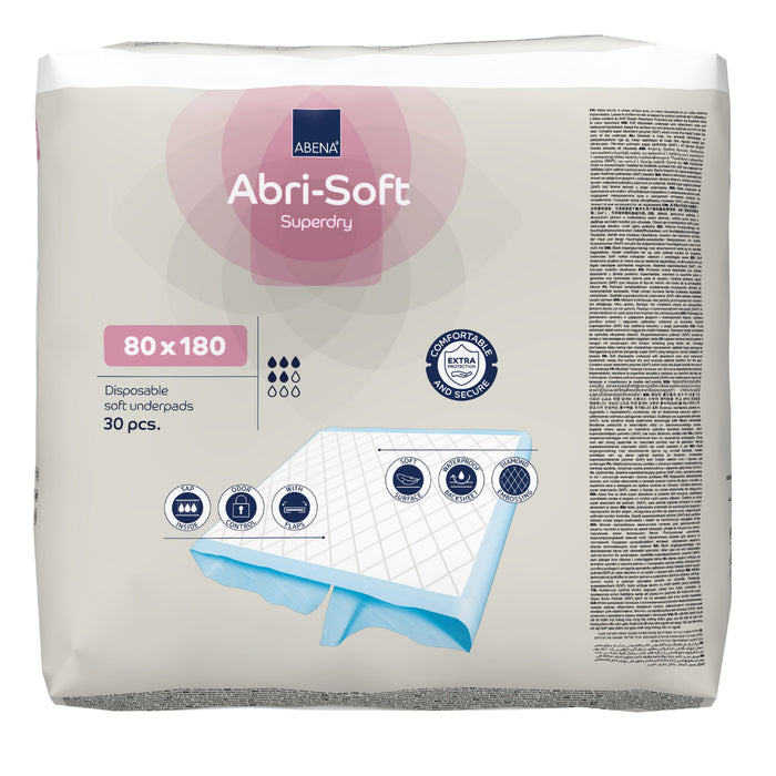 Close-up of a feature of Abena Abri-Soft Superdry Disposable Bed Pads with Flaps.
