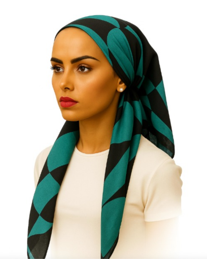 Ahead P2815 Green Pulse Point Classic Fit Pre-Tied Bandanna Myselflingerie.com