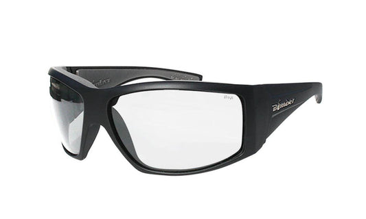 Bomber Ahi ANSI Z87 safety glasses with clear impact resistant lens and floating frame