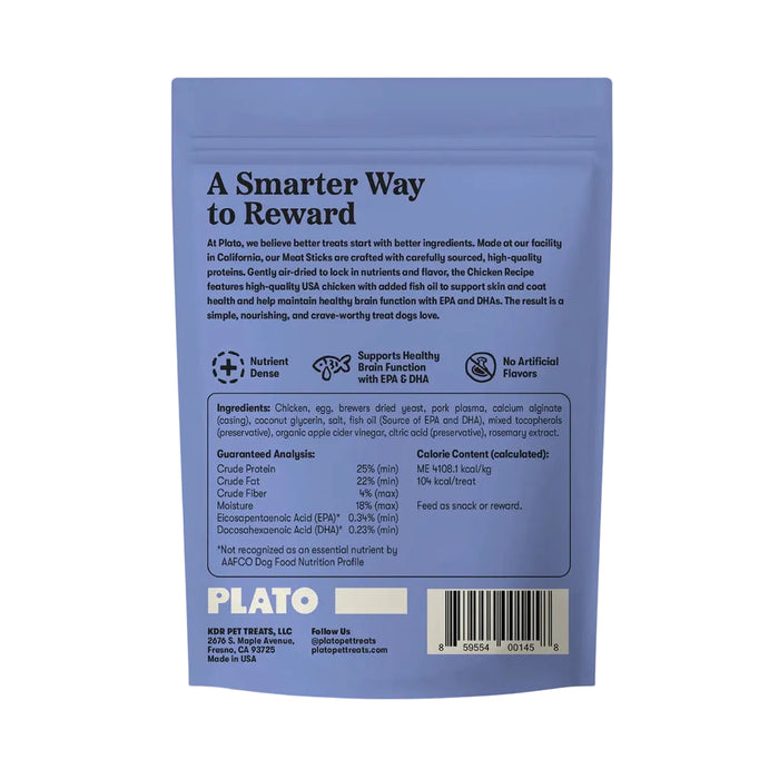 Plato air-dried meat sticks chicken recipe 10oz back of package
