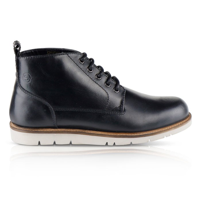 Alderman Leather Lace up Boots - Black