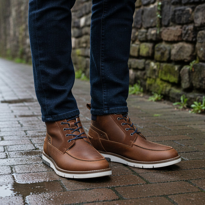 Algate Leather Lace up Boots - Tan