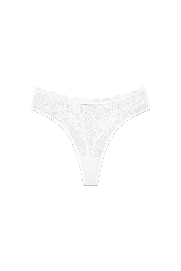 alix witte string met kant en hoge fit