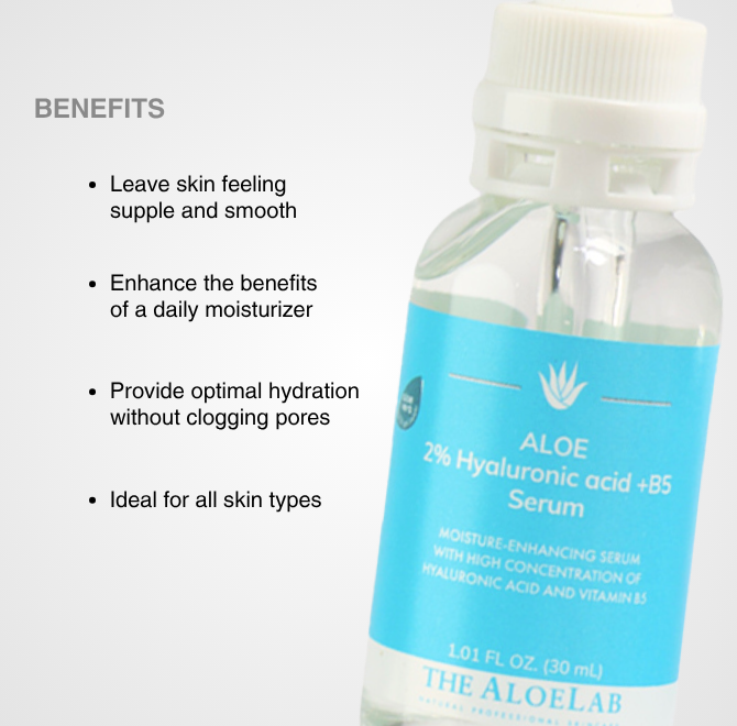 ALOE 2% HYALURONIC ACID + B5 SERUM - The ALOELAB