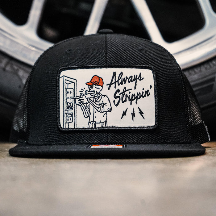 Trade Money Always Strippin meshback hat shown worn