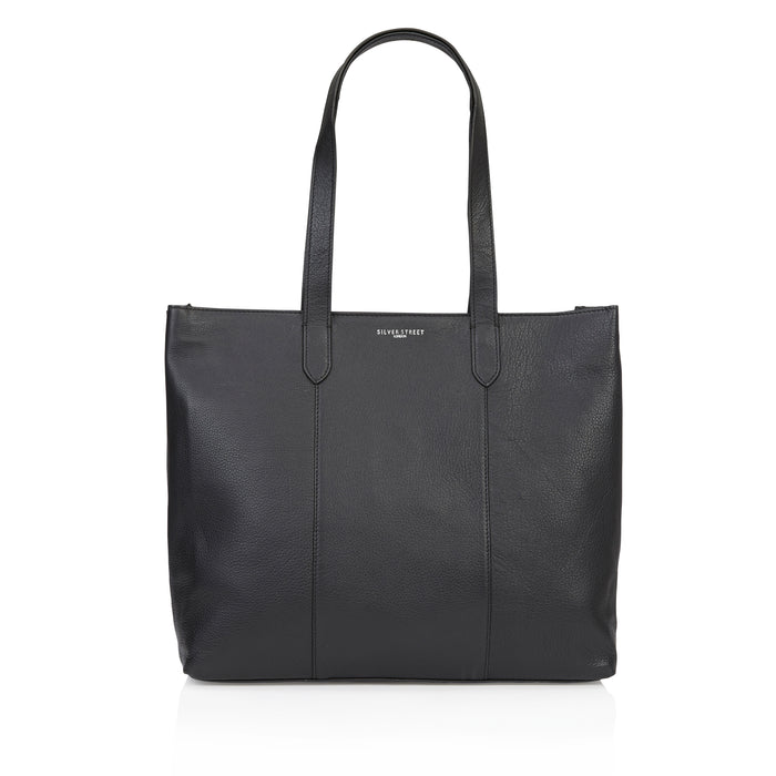 Amber Leather Tote Bags - Black
