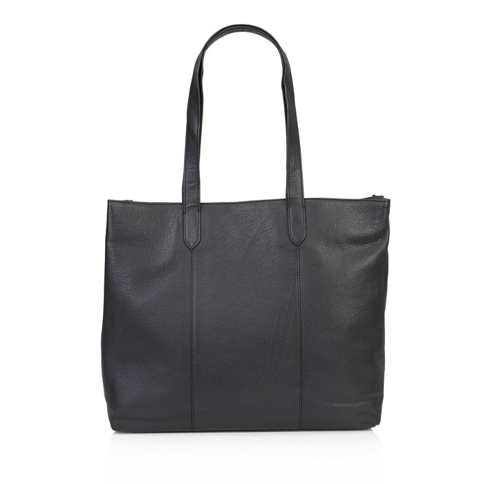Amber Leather Tote Bags - Black