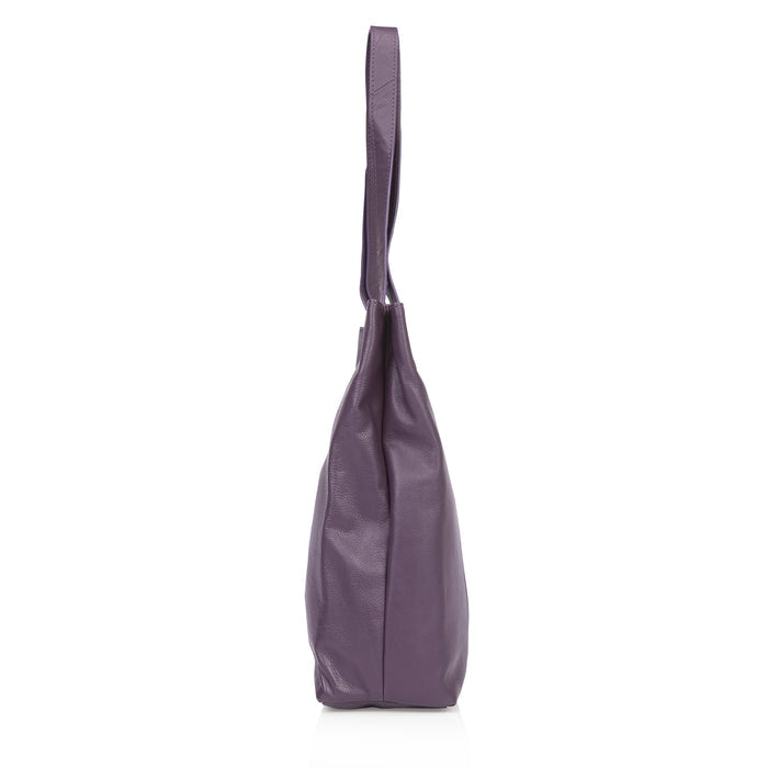 Amber Leather Tote Bags - Burgundy