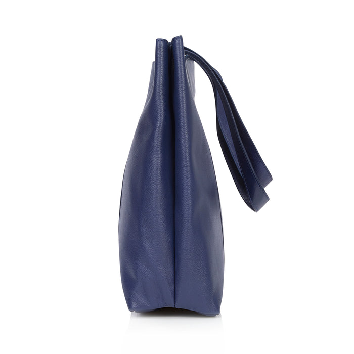 Amber Leather Tote Bags - Navy