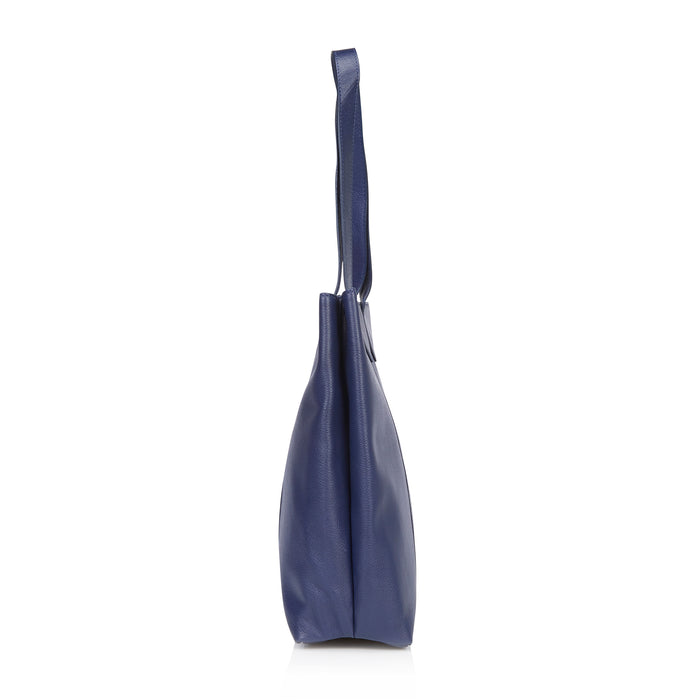 Amber Leather Tote Bags - Navy