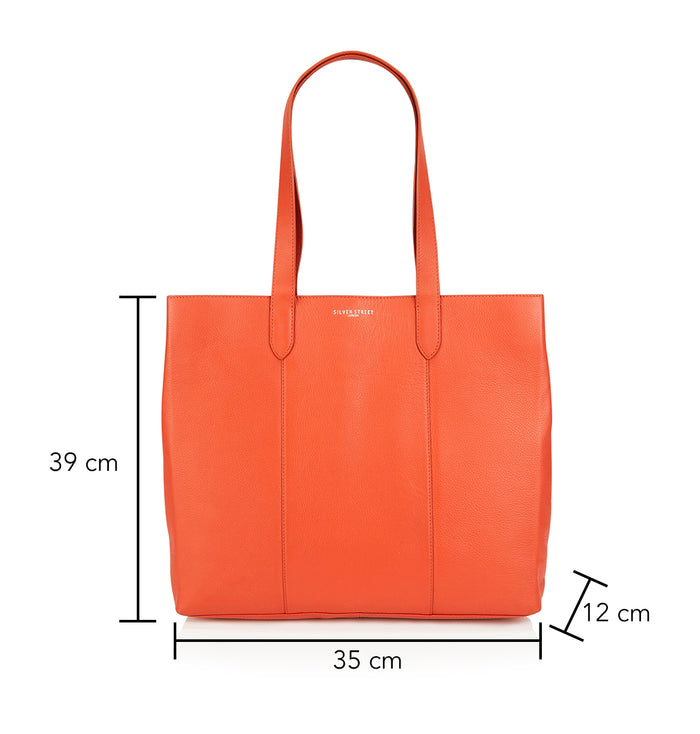Amber Leather Tote Bags - Orange