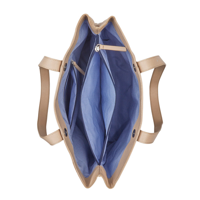 Amber Leather Tote Bags - Sand