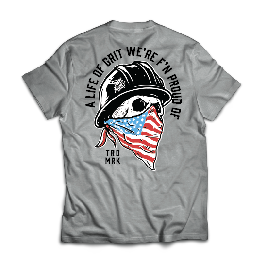 Trade Money American Grit graphic tee in grey frost, big and tall sizing