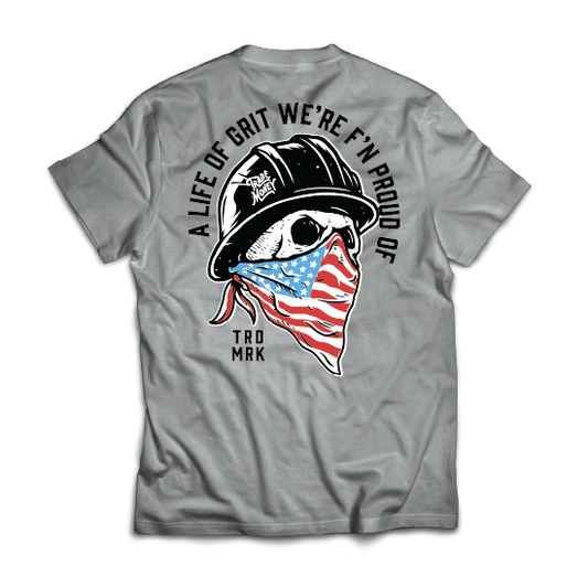 Trade Money American Grit graphic tee in grey frost, big and tall sizing