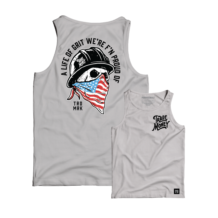 Trade Money American Grit tank top in grey, additional product image