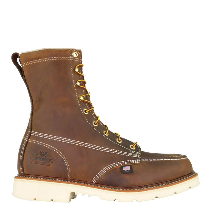 Side view of the Thorogood American Heritage 8-inch Crazyhorse boot with MAXwear 90 outsole