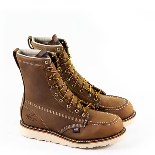 USA made Thorogood American Heritage 8-inch Trail Crazyhorse moc toe boot with MAXwear wedge