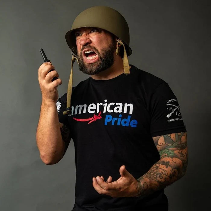 Grunt Style American Pride t-shirt in black, additional product view