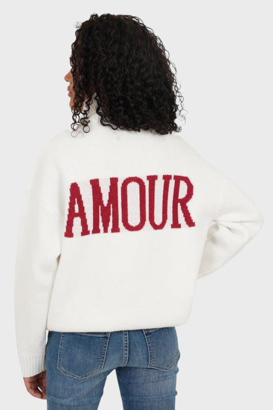"Amour" sweater white