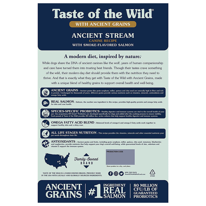 Back of Ancient Stream with Smoked Salmon bag.