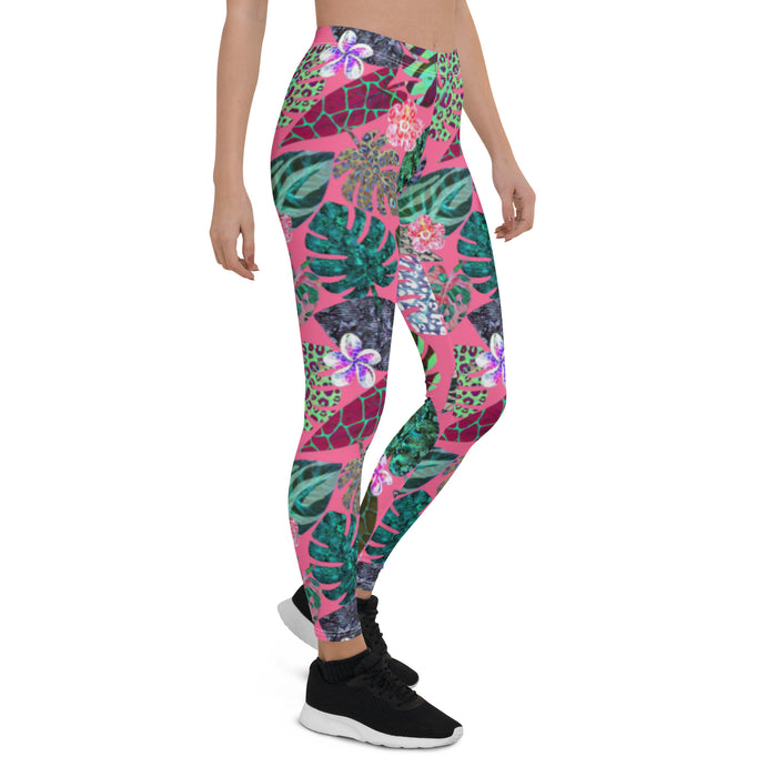 Animal Print Leaves Leggings