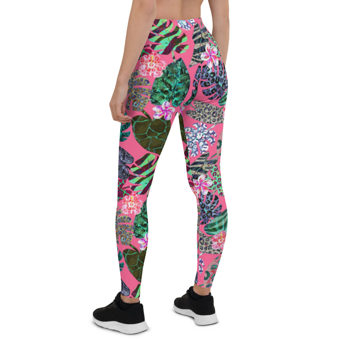 Animal Print Leaves Leggings
