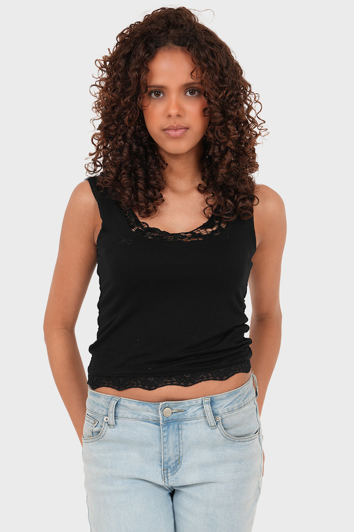 "Anna" top black