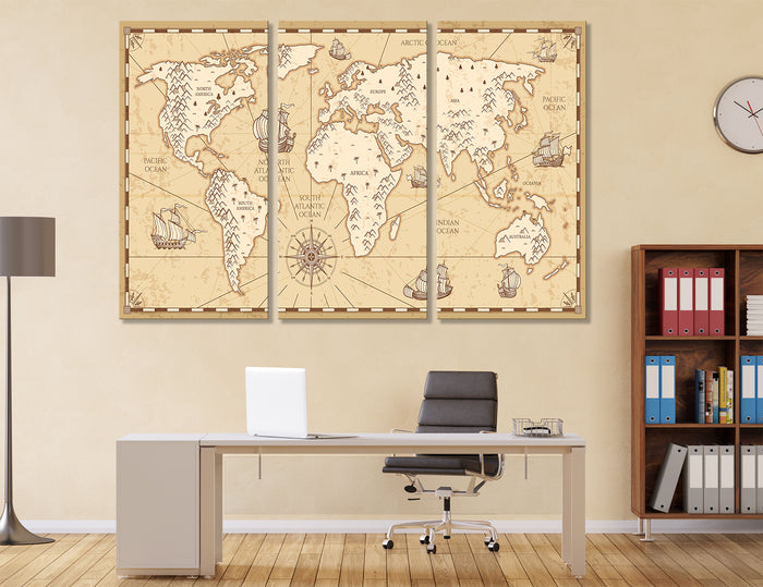 Antique Navigation Map Canvas Print #5009