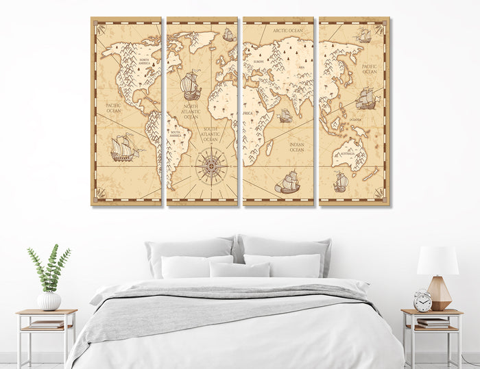Antique Navigation Map Canvas Print #5009