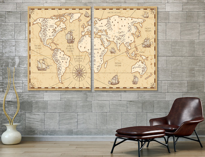 Antique Navigation Map Canvas Print #5009