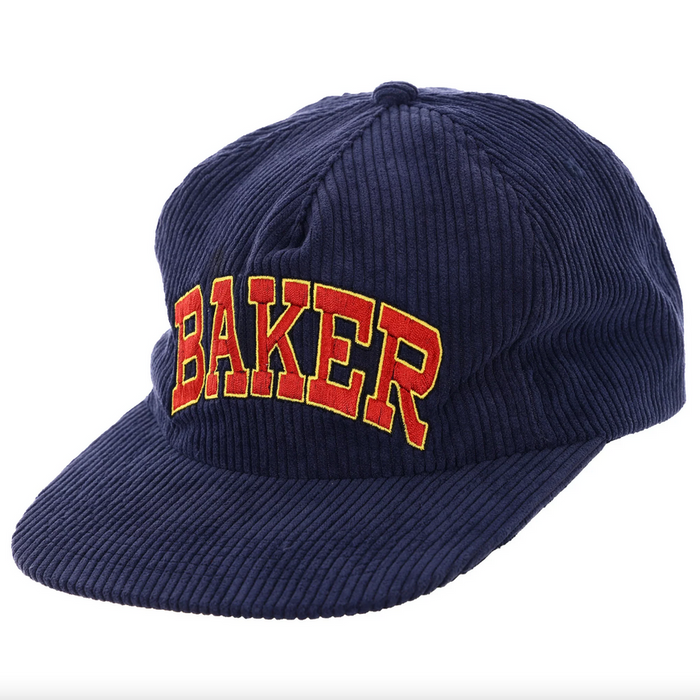 Arch Peacoat Cord 5-Panel Snapback Cap (Blue/Copper)