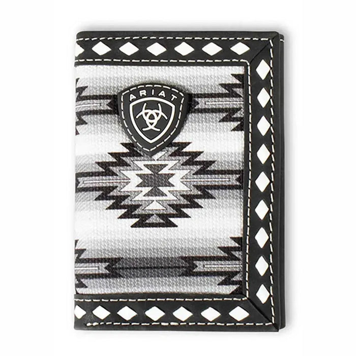 Ariat Diamond Lace Southwest (Black) - Men's Trifold Wallet - Hatcountry