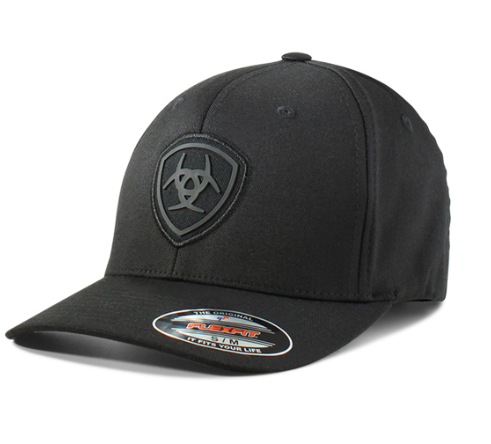 Ariat logo Flexfit stretch fit cap in black with embroidered front logo