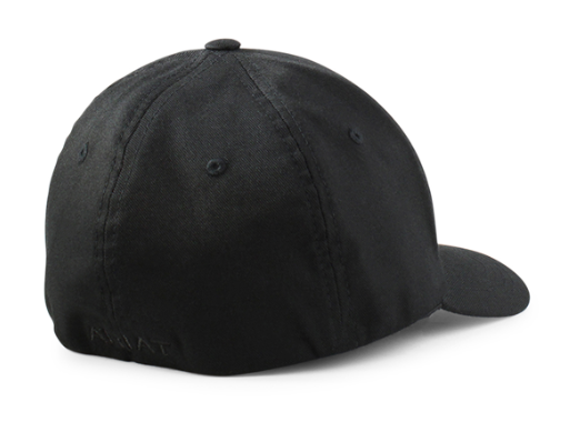 Black Ariat Flexfit cap with structured crown and curved brim, alternate product view