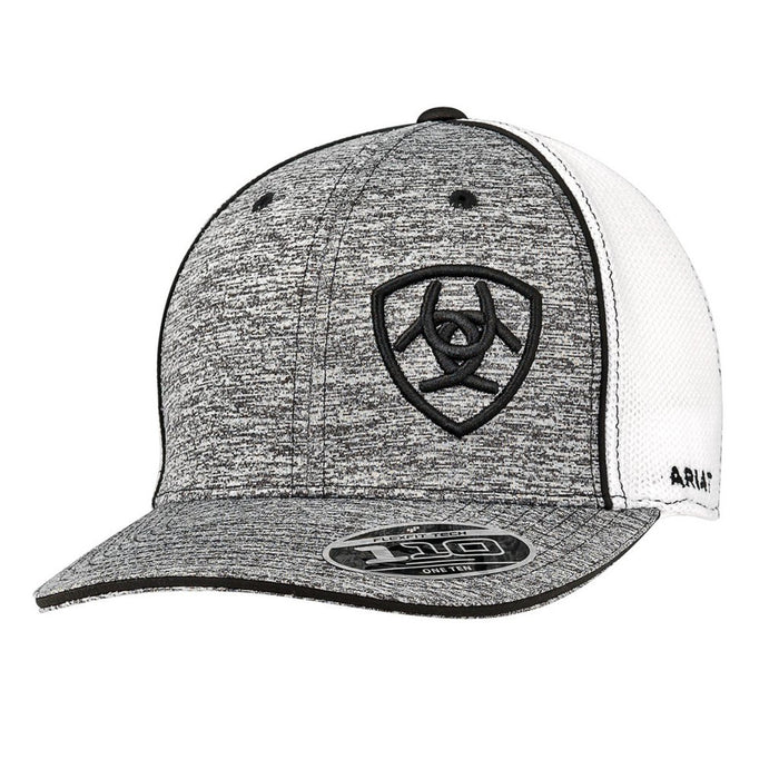 Ariat offset logo Flexfit stretch fit cap in grey heather with embroidered front logo