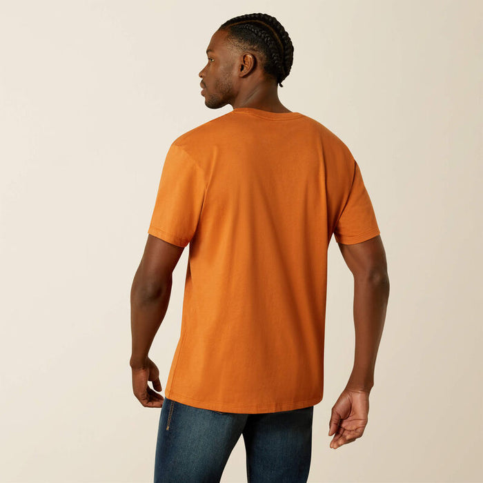 Back view of the Ariat Underlands Camo Badge t-shirt in adobe
