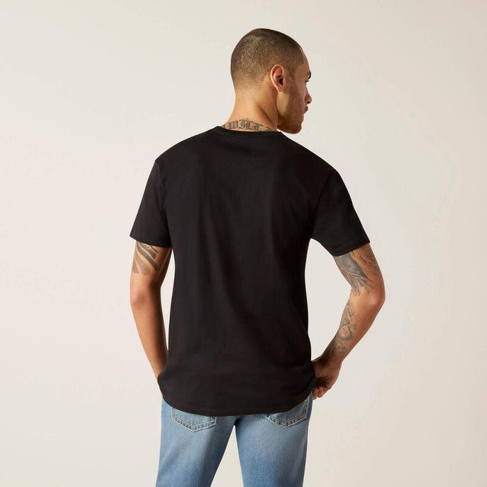 Ariat Viva Mexico t-shirt in black, back view of the print