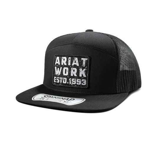 Ariat Work patch logo snapback hat in black
