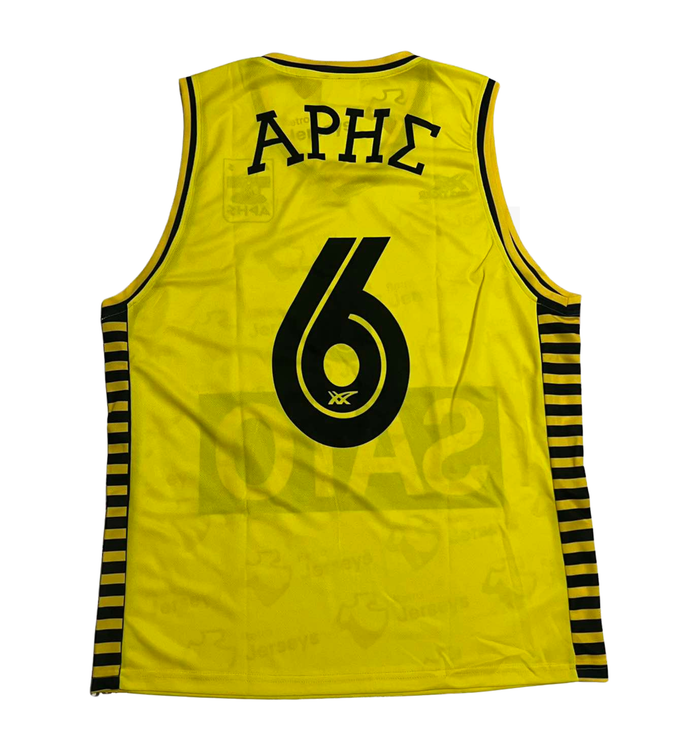 Aris Thessaloniki Basketball Shirt 1980's Home - Retro Jerseys, Φανέλα μπάσκετ  Άρη