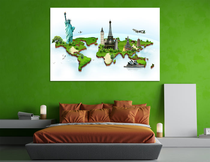 Art World Map Canvas Print #5014
