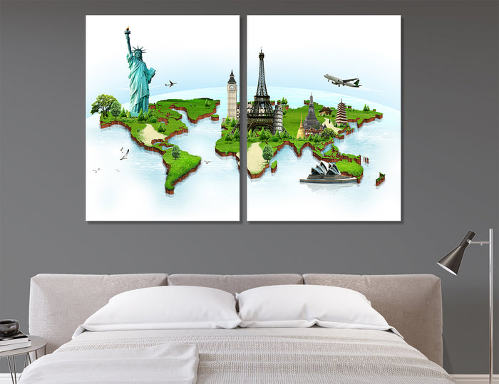 Art World Map Canvas Print #5014